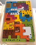 Quebra-Cabeça Tetris de Animais de Madeira