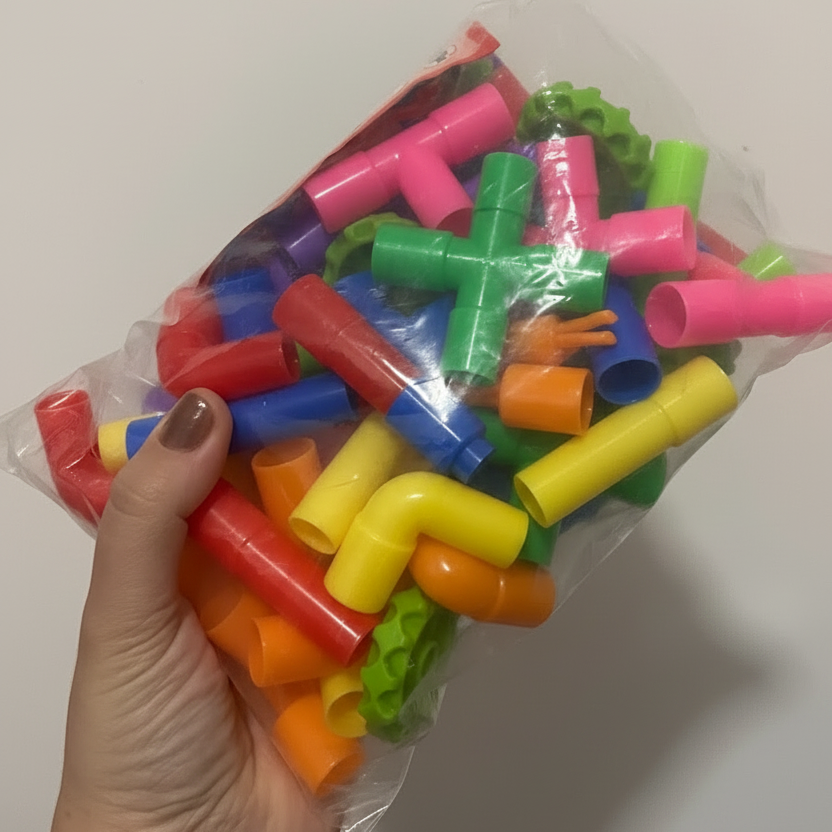 Tubos de Encaixe Coloridos - 50 Peças