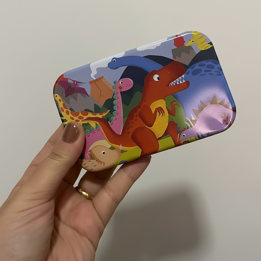 Quebra-Cabeça de Bolsa - Dinossauros em Latinha